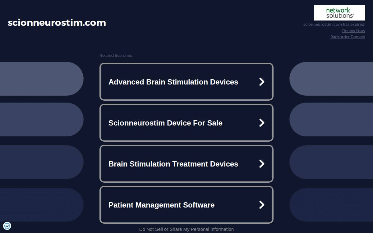 Scion Neurostim website preview