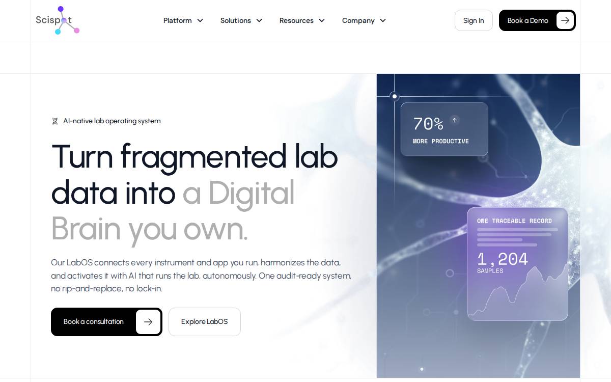 Scispot website preview