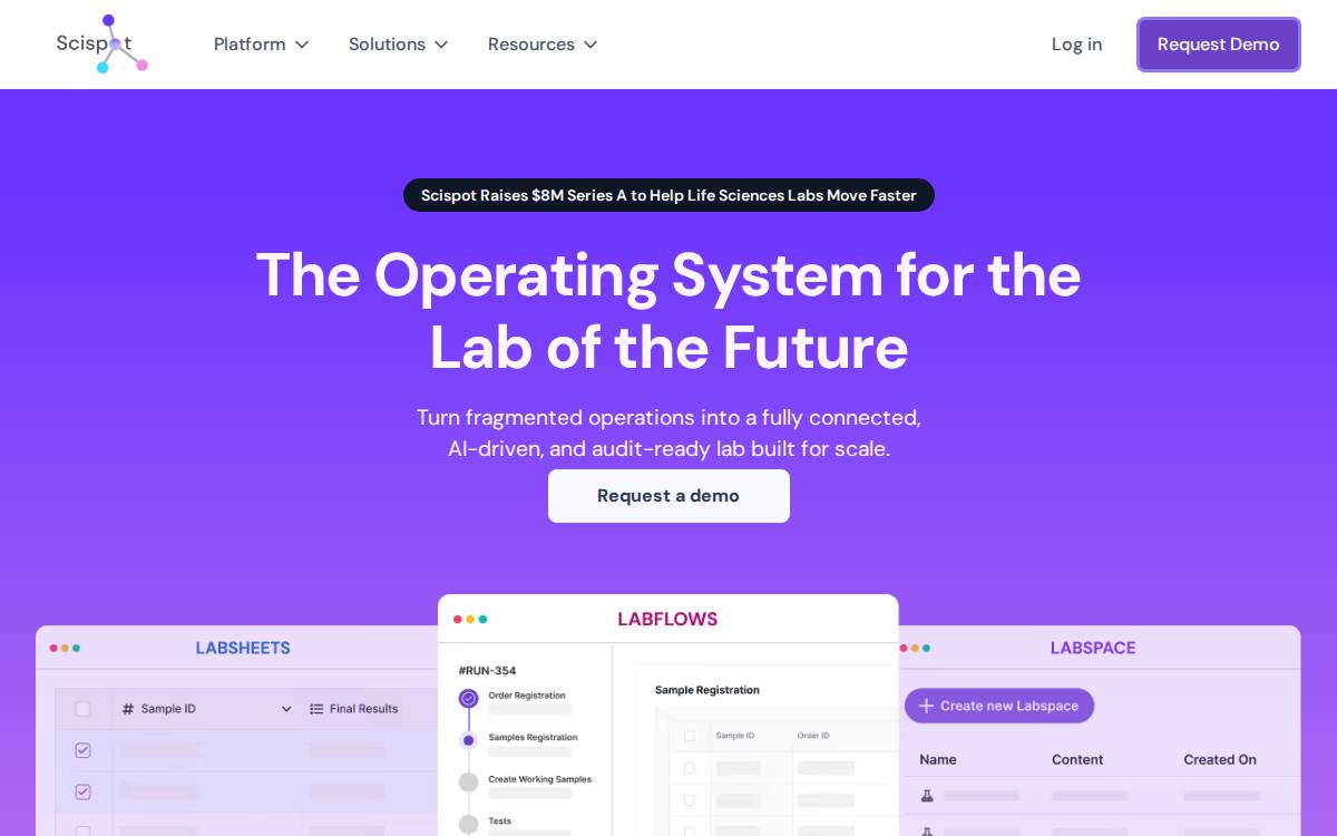 Scispot website preview
