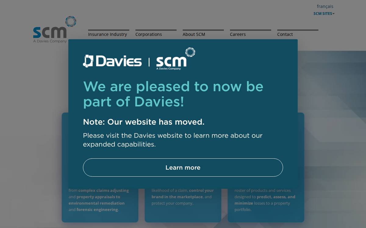 Scm Insurance Services website preview