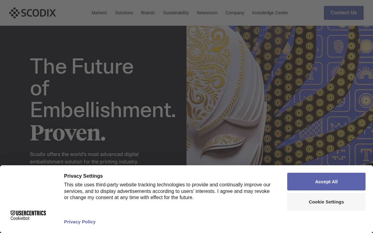 Scodix website preview