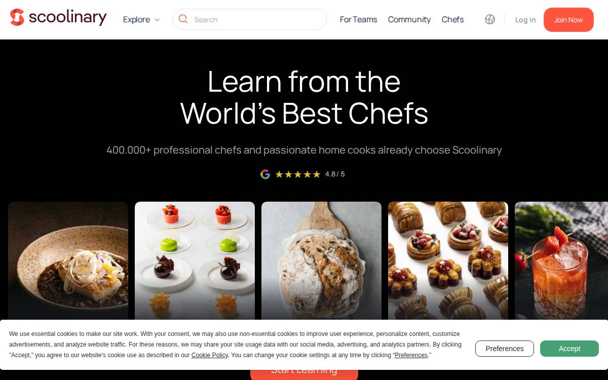 Scoolinary website preview