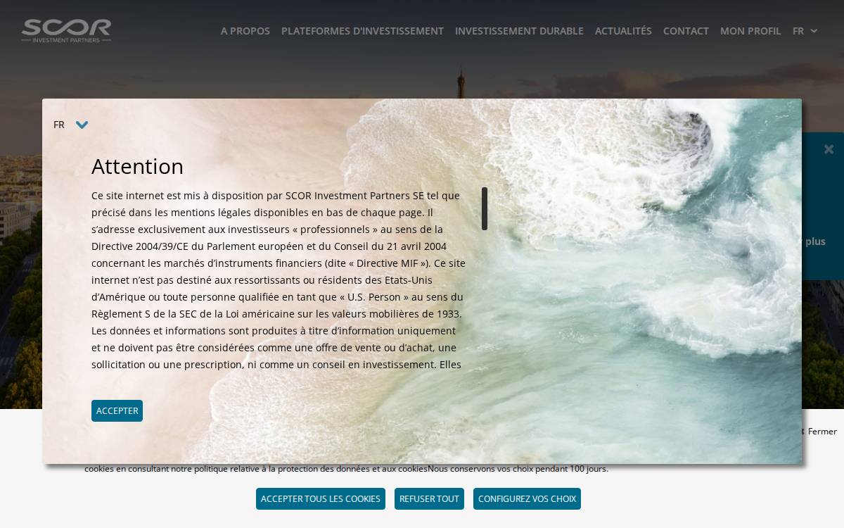 SCOR Investment Partners website preview