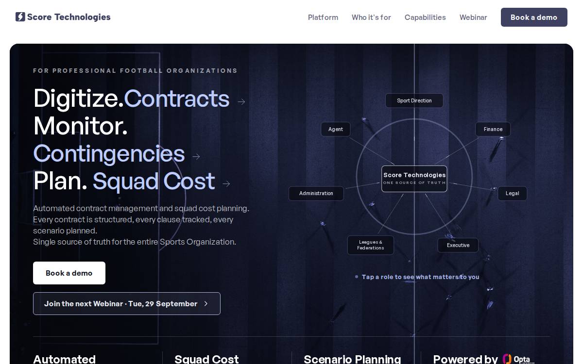 Scoretec AI Football website preview