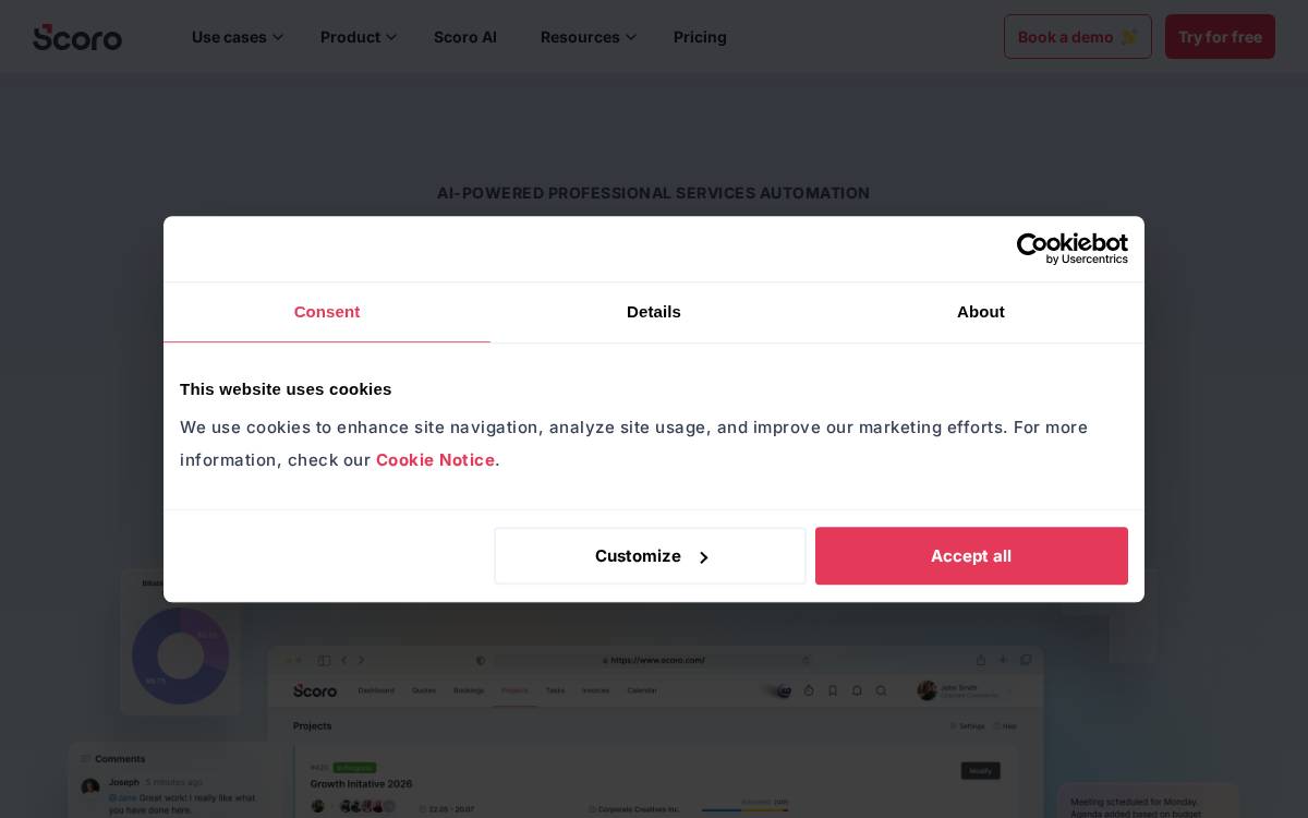 Scoro website preview