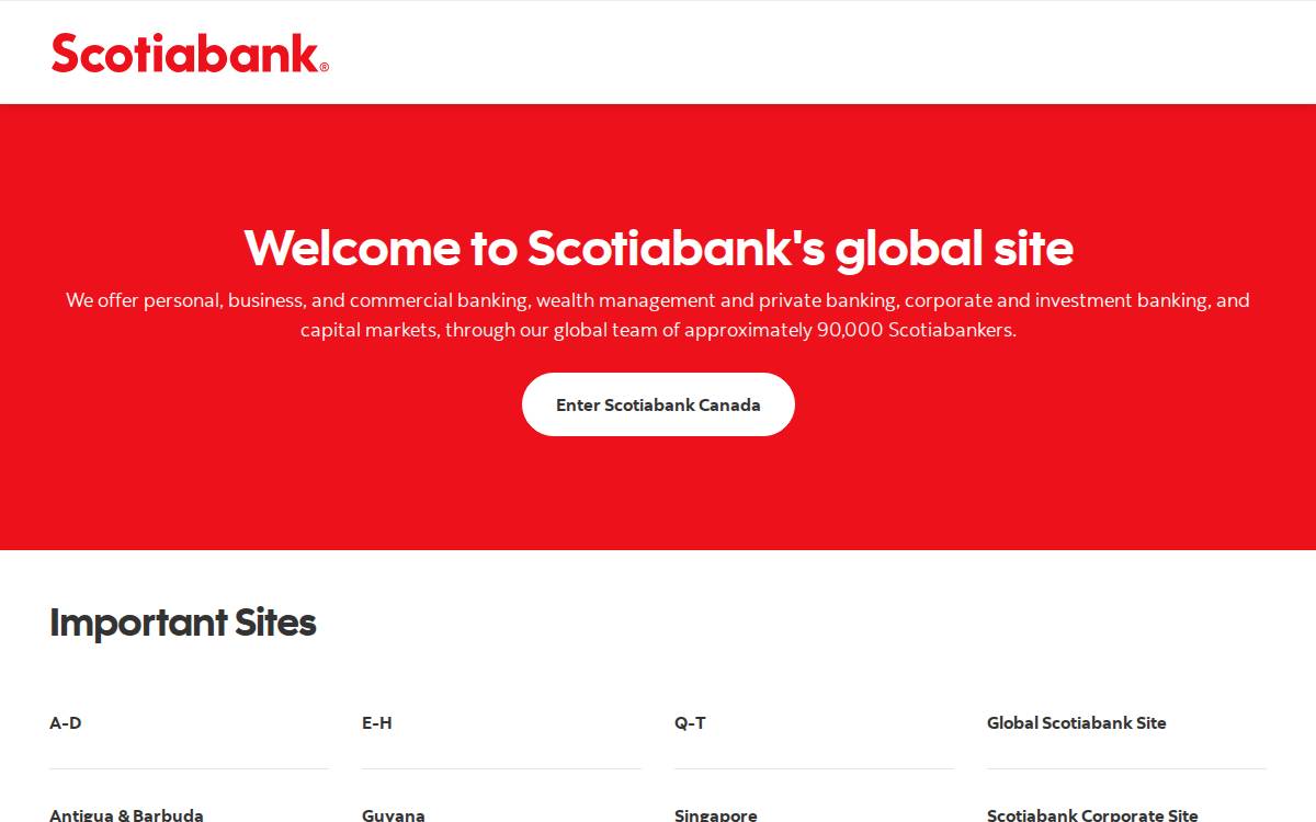Scotiabank website preview