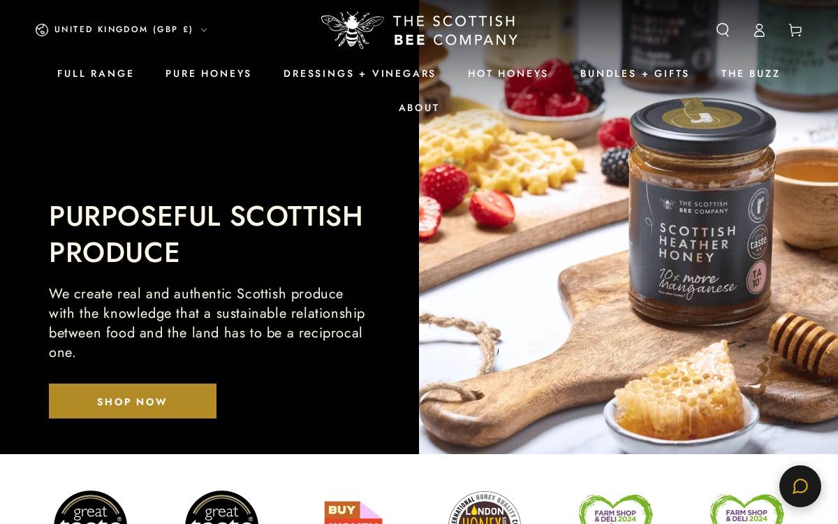 Scottish Bee Company website preview