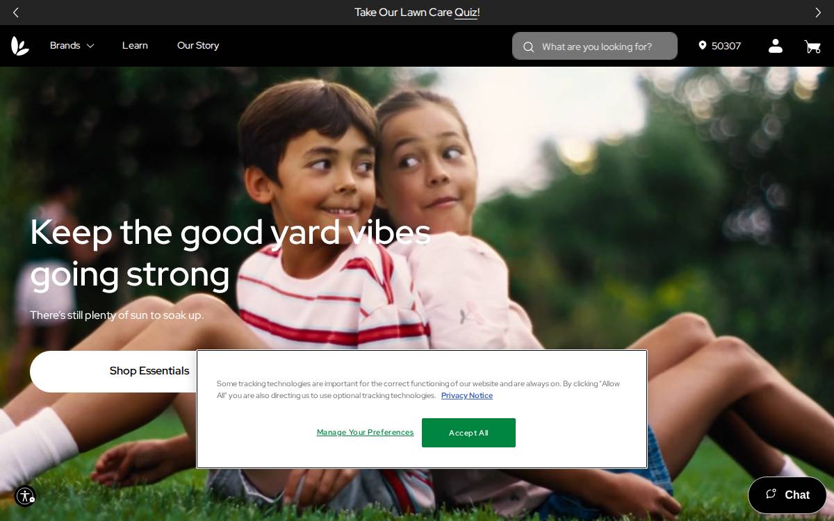 Scotts Miracle-Gro website preview