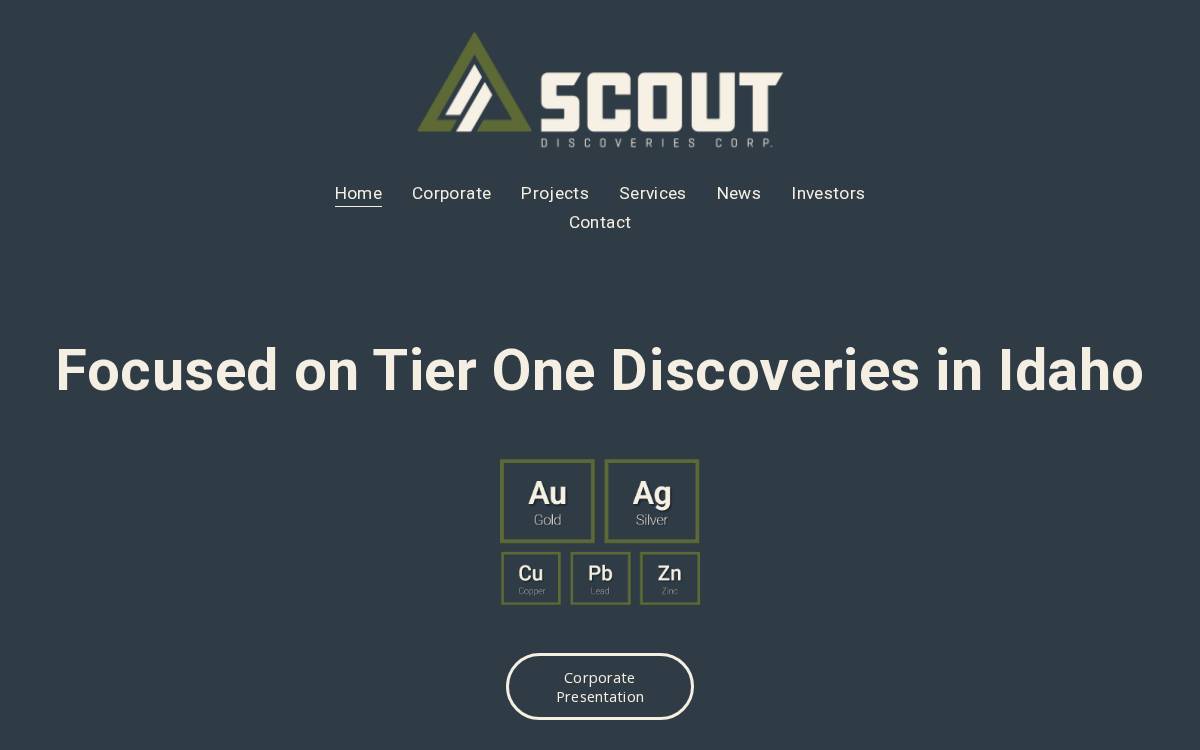 Scout Discoveries website preview