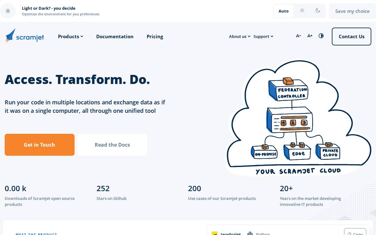 Scramjet website preview