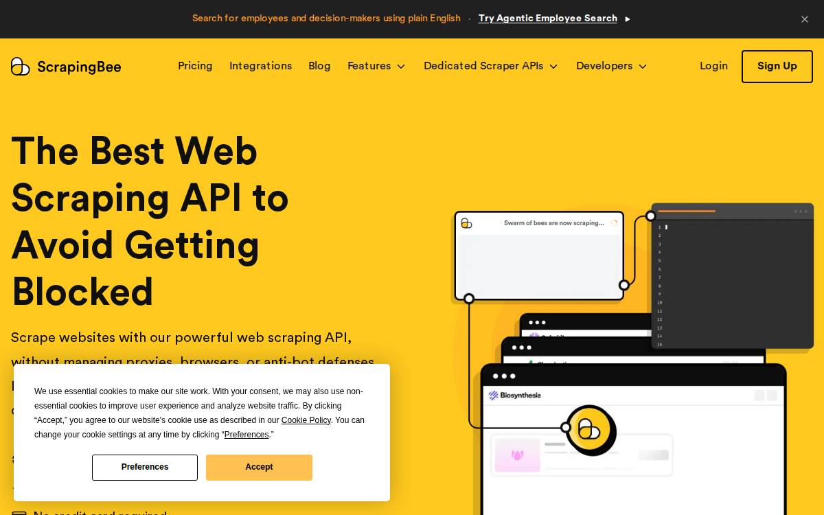 ScrapingBee website preview