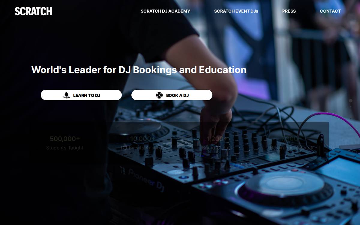 Scratch Music Group website preview