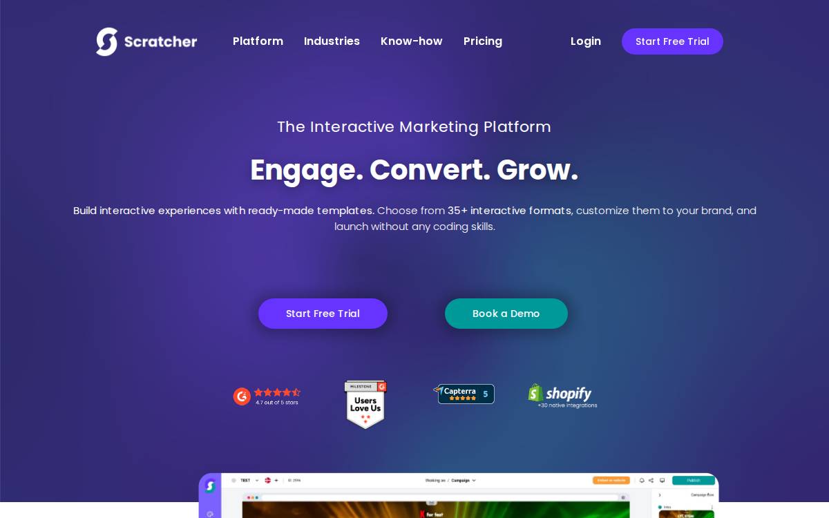 Scratcher website preview