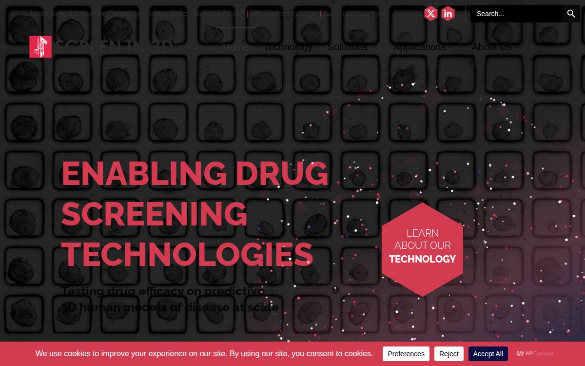 Screen in 3d website preview