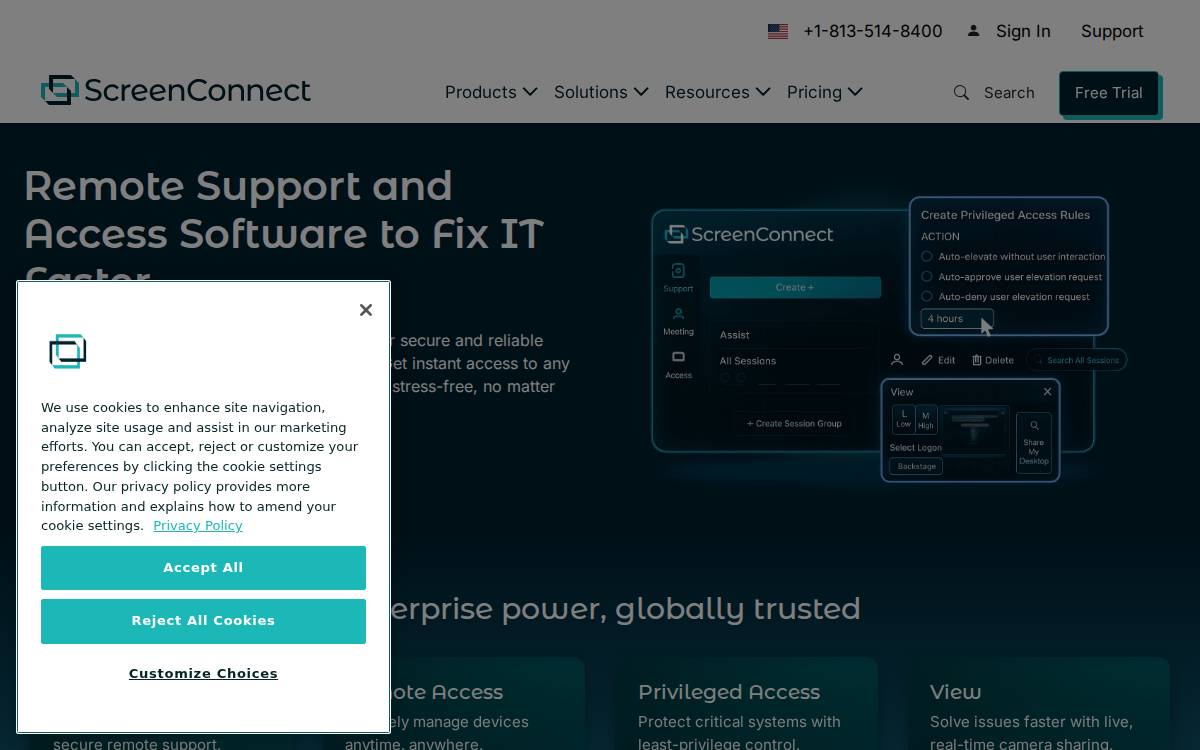 ScreenConnect website preview