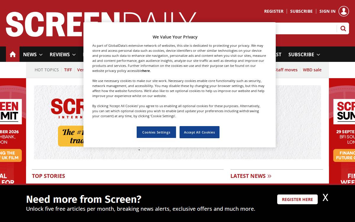 Screendaily website preview