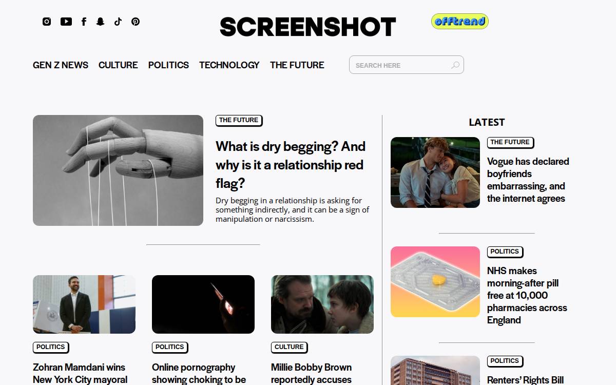 SCREENSHOT Media website preview