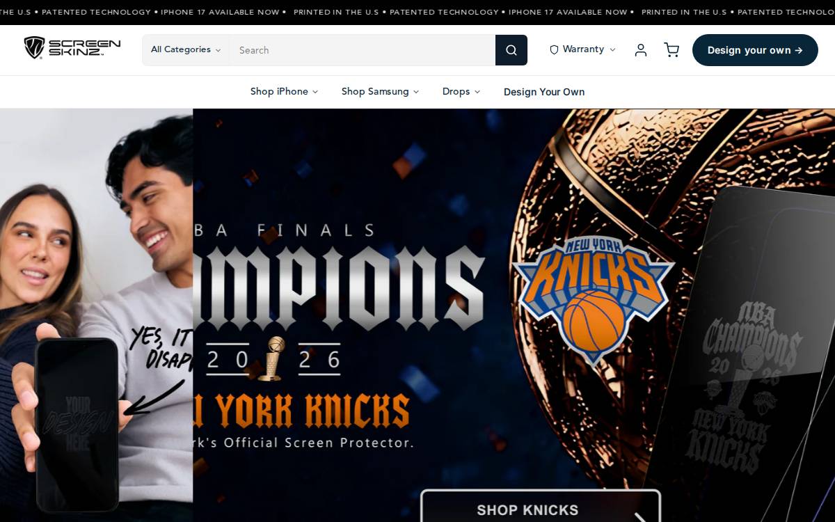 Screen Skinz website preview