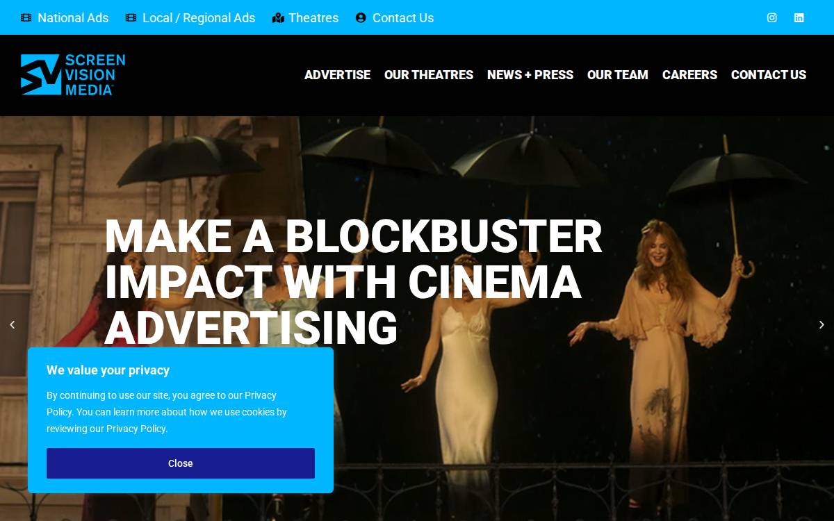Screenvision Media website preview