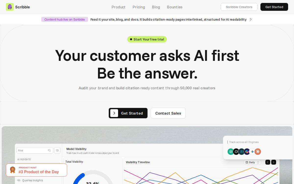 Scribble website preview