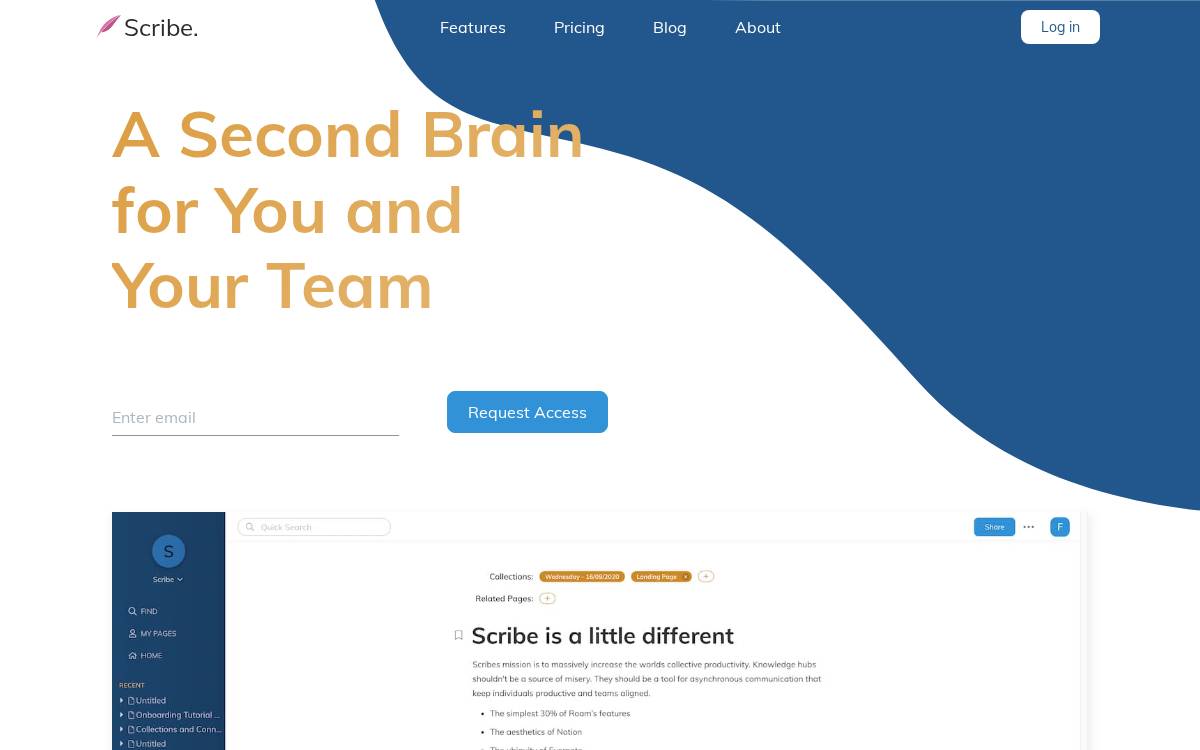 Scribe website preview