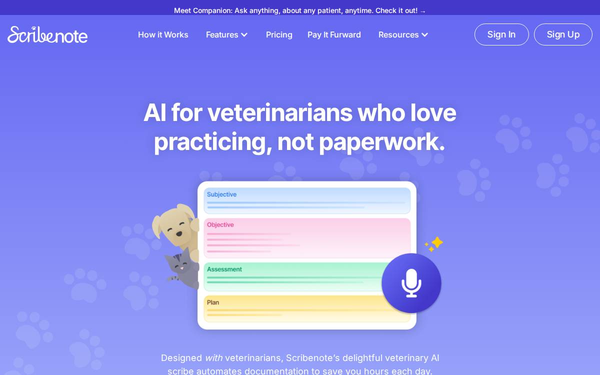 Scribenote website preview