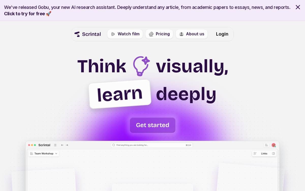 Scrintal website preview