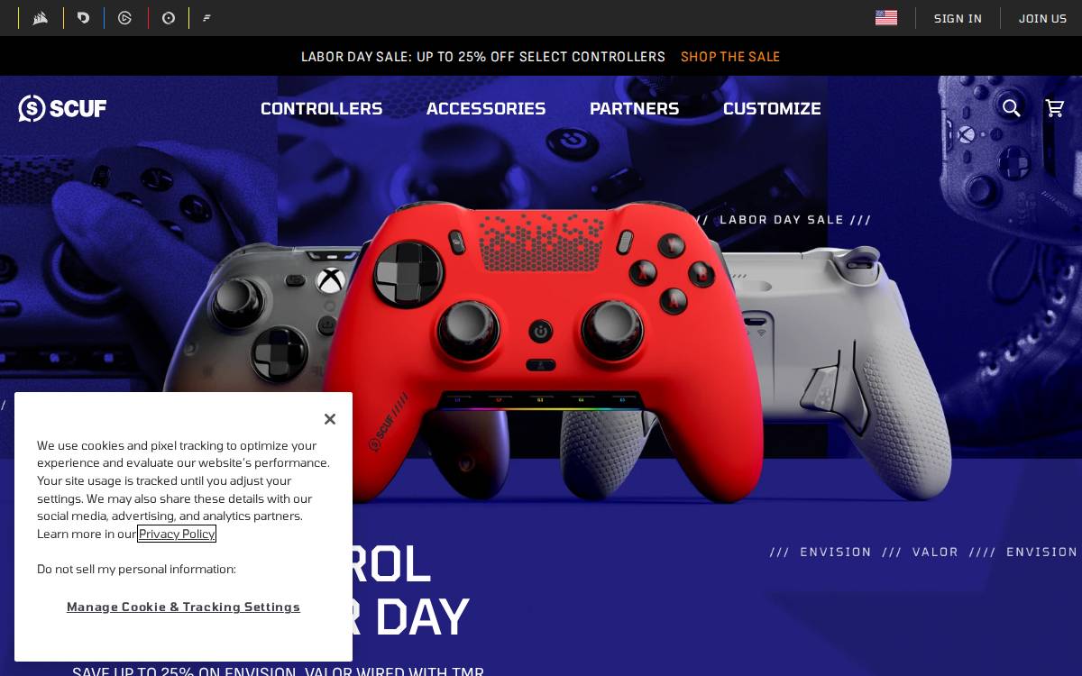 Scuf Gaming website preview