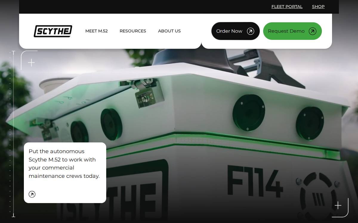 scythe robotics website preview