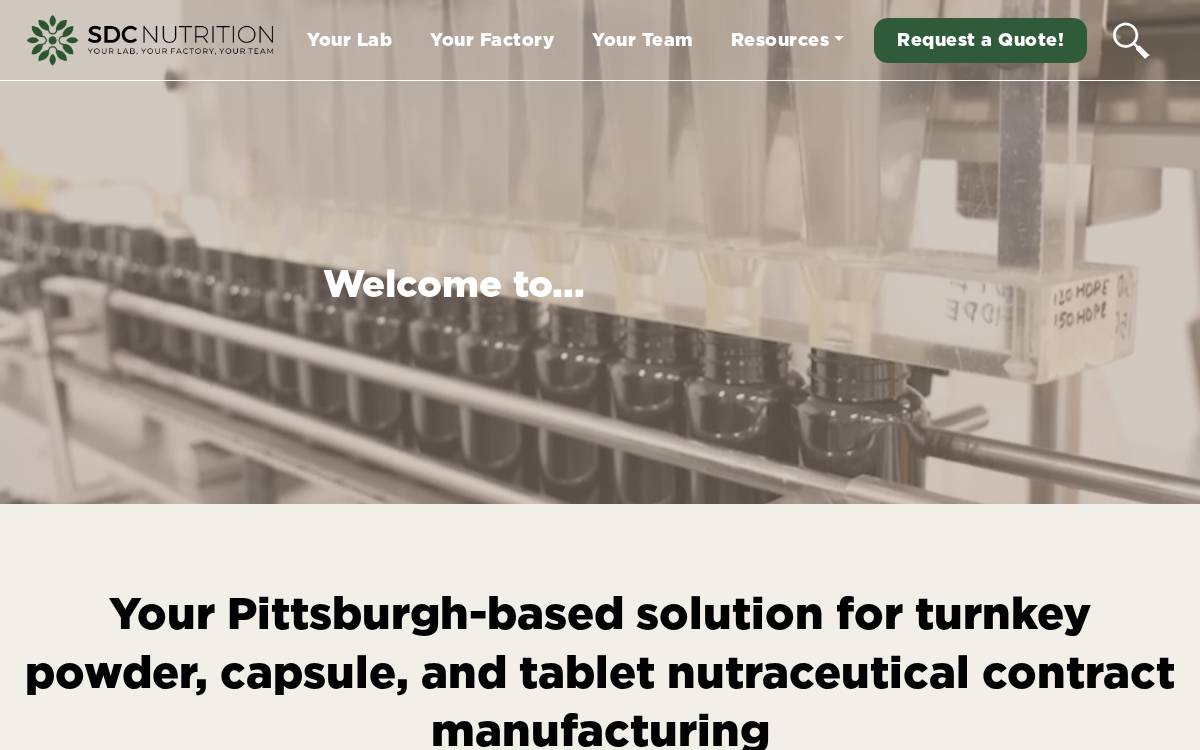 SDC Nutrition website preview