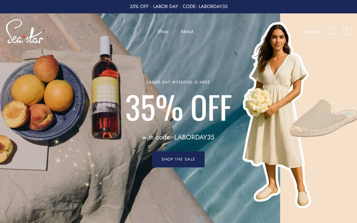 Sea Star Beachwear website preview