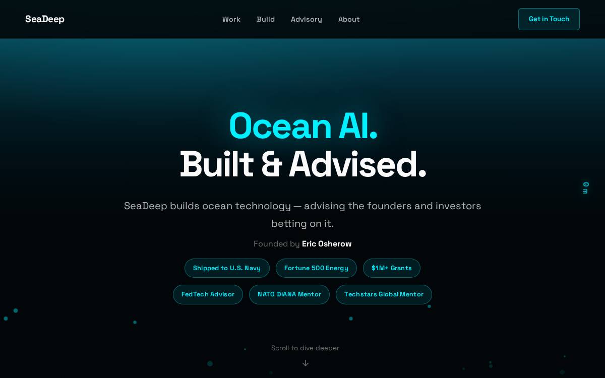 SeaDeep website preview