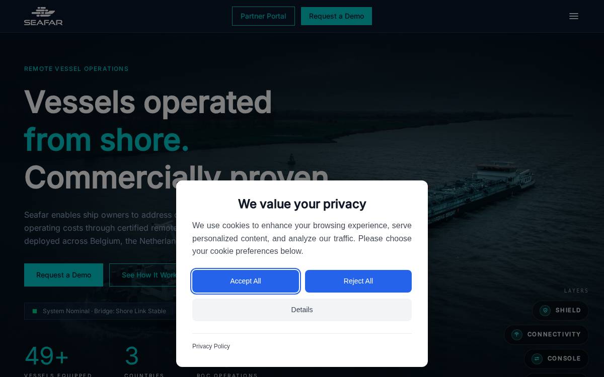 Seafar website preview
