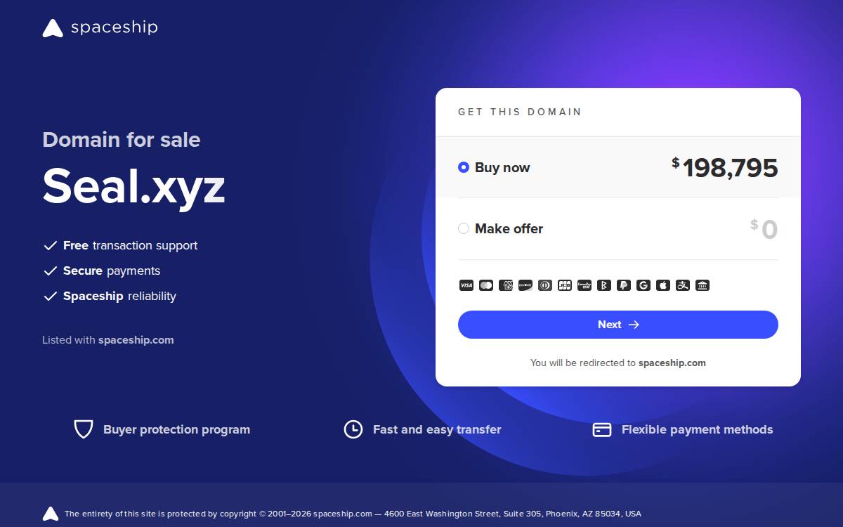 seal website preview