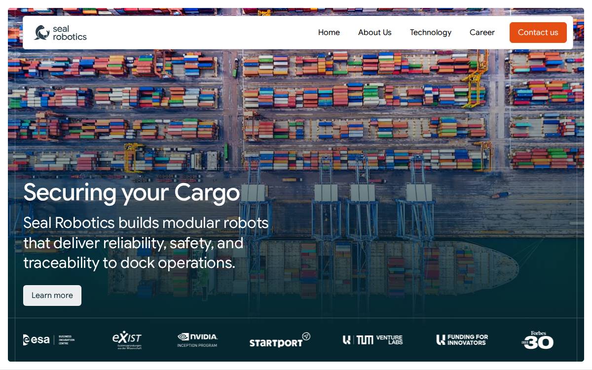 SEAL Robotics website preview