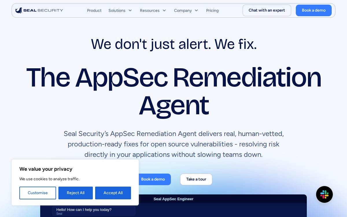 Seal Security website preview