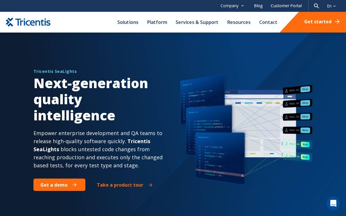 Sealights website preview