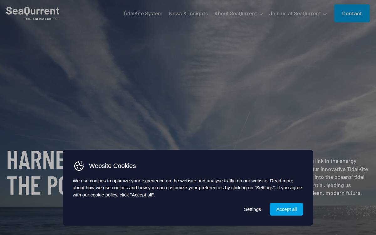 SeaQurrent website preview