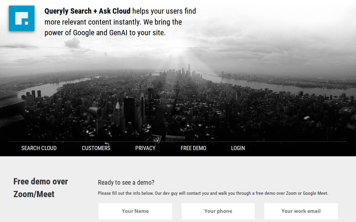 search by queryly website preview