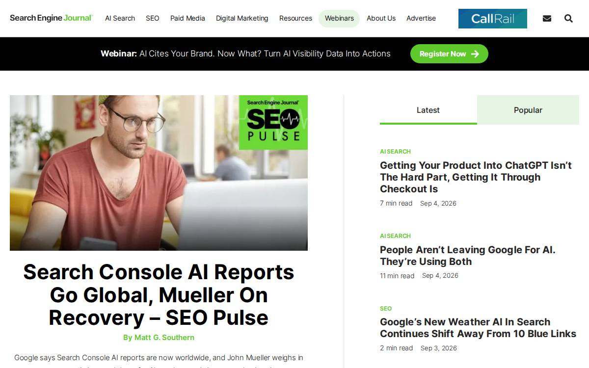 Searchenginejournal website preview