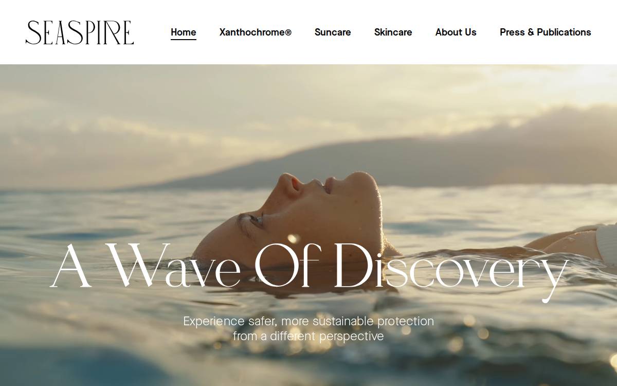 Seaspire Skincare website preview