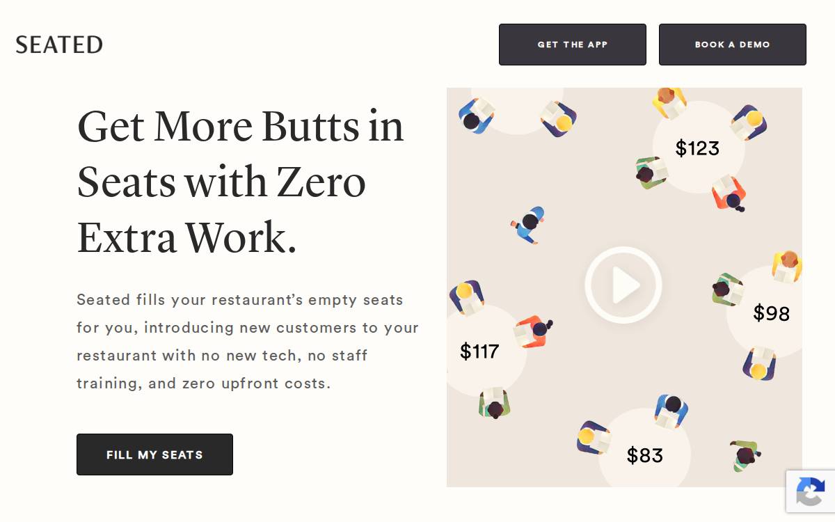 Seated website preview