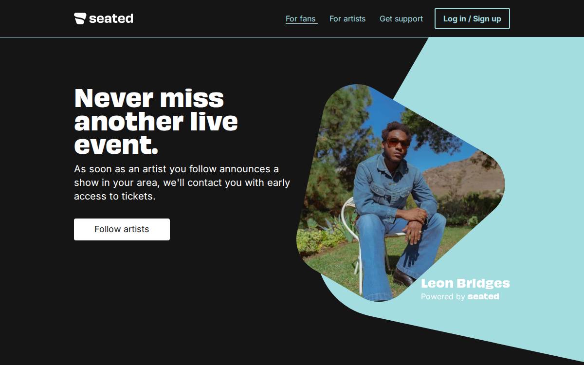 Seated website preview