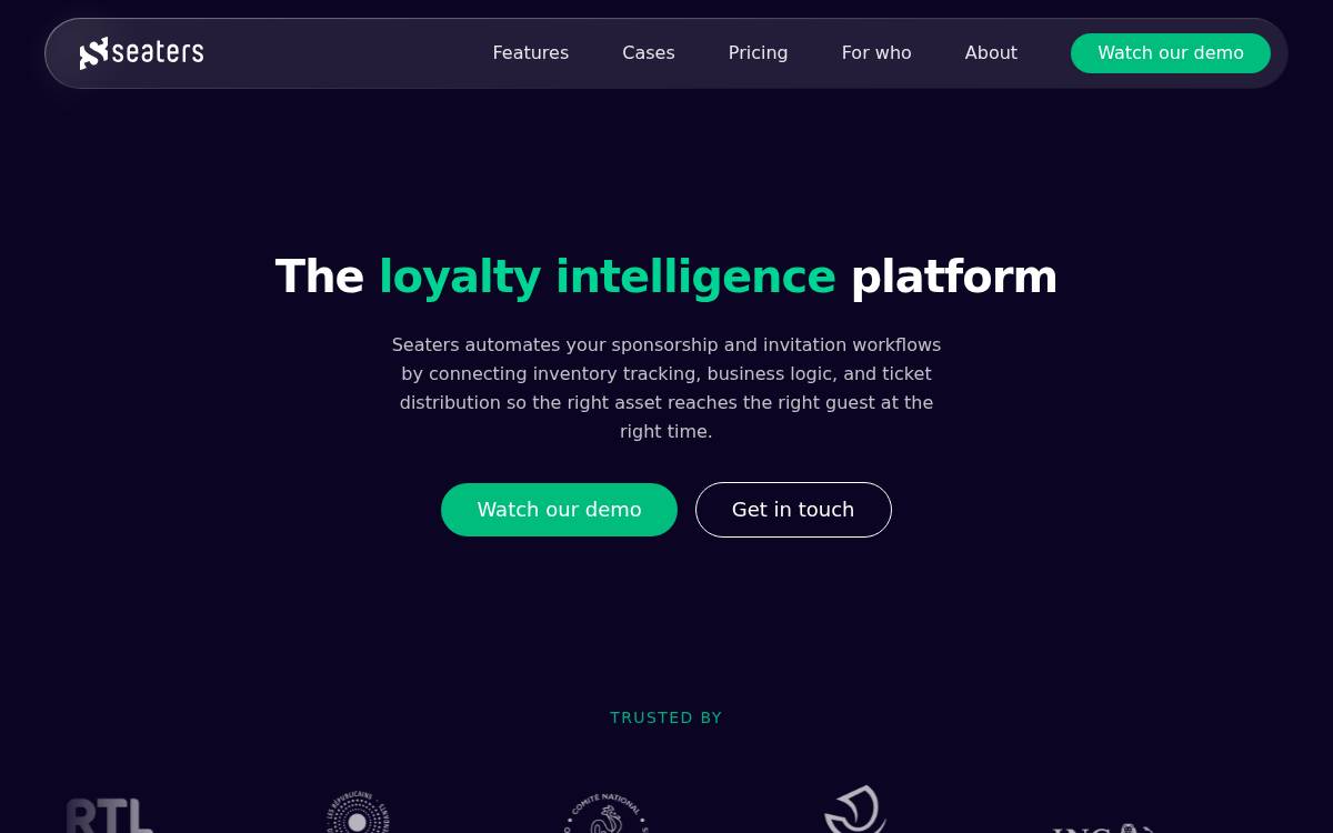 Seaters website preview