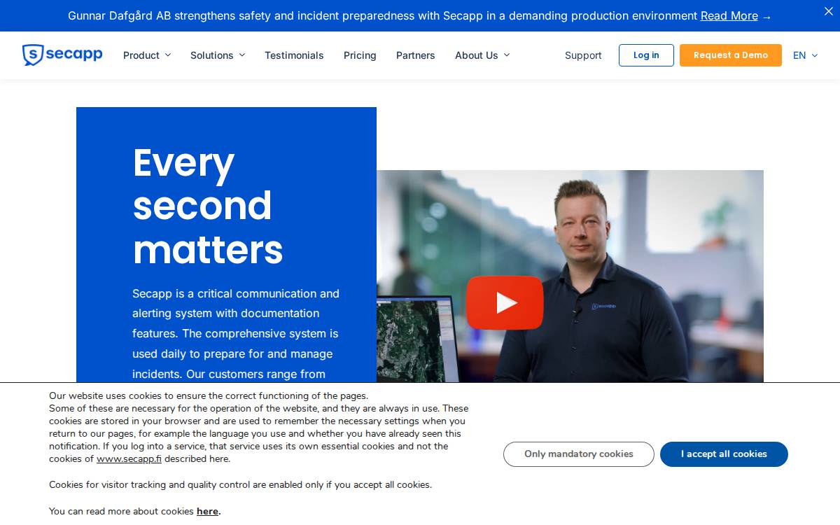 Secapp website preview