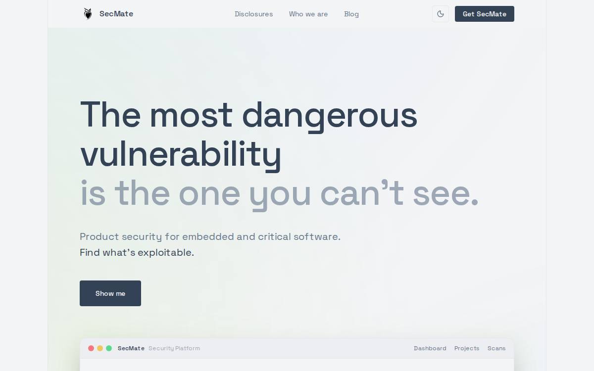 Secmate website preview