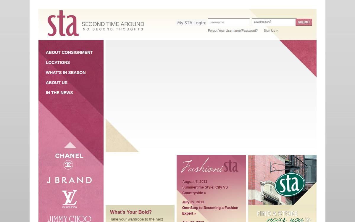 Second Time Around website preview