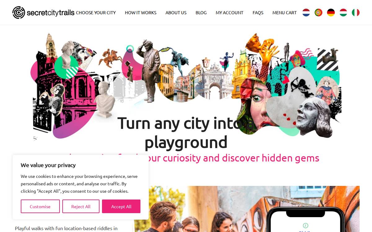 Secret City Trails website preview