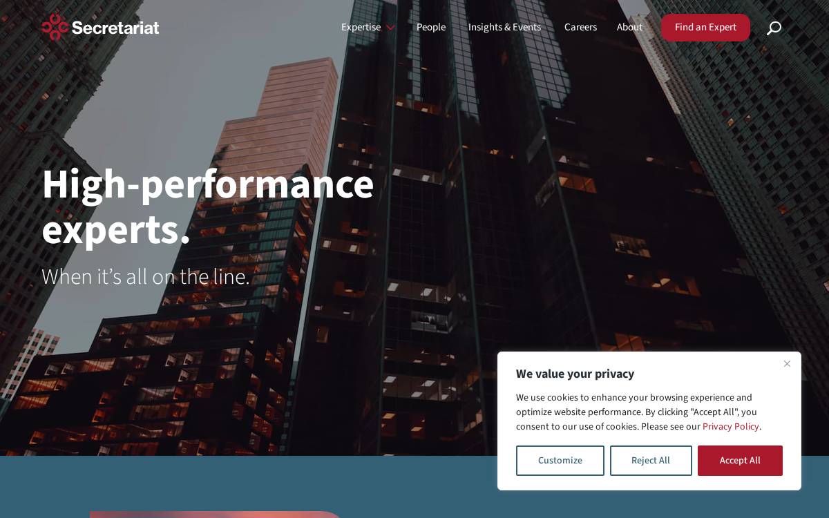 Secretariat website preview