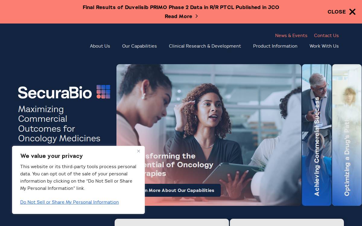 Secura Bio website preview